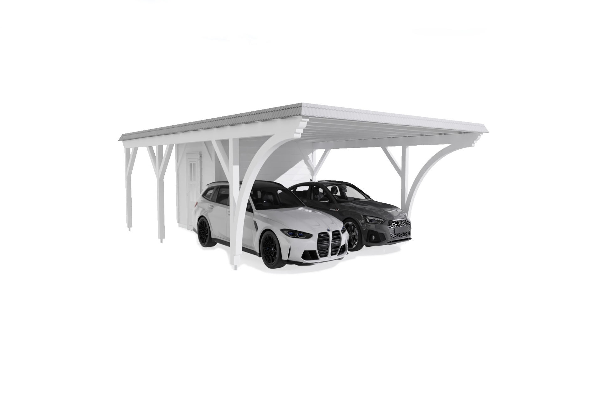 Holz Flachdach Carport 6,00 m × 6,00 m