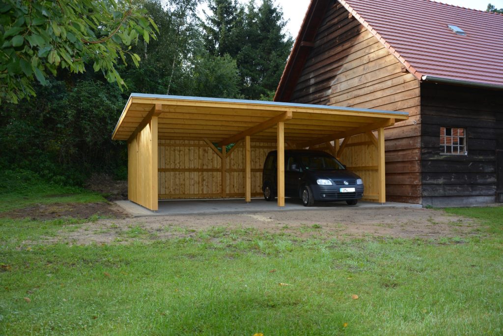 Doppel Flachdach Carport